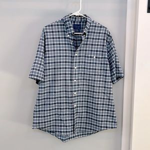 Blue and white button down short sleeve